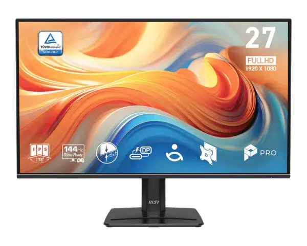 Monitor MSI PRO MP272 E14C, IPS, 27″, Full HD, 1920 x 1080, HDMI, AMD FreeSync, Boxe, 144Hz, 1 ms, Negru „PRO MP272 E14C” (timbru verde 7 lei)
