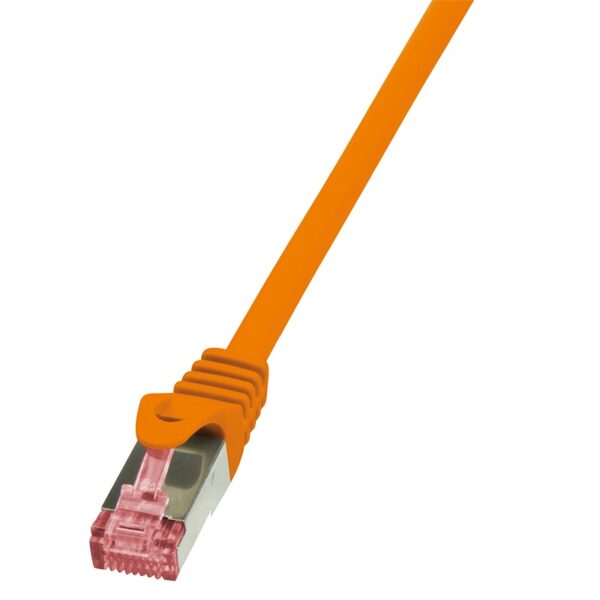 Cablu S/FTP LOGILINK Cat6, LSZH, cupru, 0.5 m, portocaliu, AWG27, dublu ecranat CQ2028S