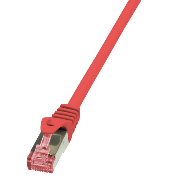 Cablu S/FTP LOGILINK Cat6, LSZH, cupru, 5 m, rosu, AWG27, dublu ecranat CQ2074S