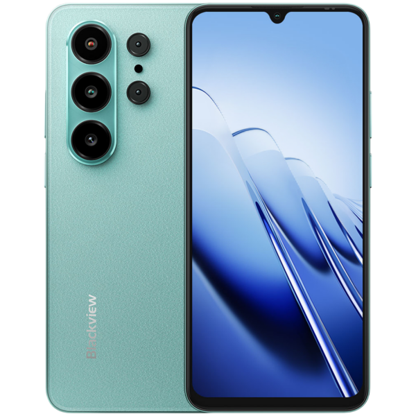 Blackview WAVE 10 LTE 6.88-inch HD IPS 720×1640 120Hz 8+128GB Unisoc UMS9230E Octa Core 1.6GHz CAM 13MP/32MP Face ID Fingerprint 5000mAh No Charger Android 16 Mint Green