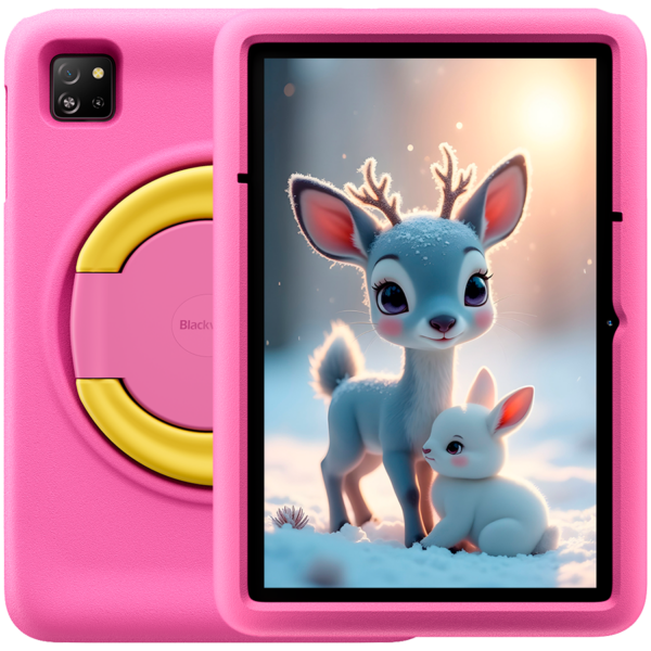 Blackview Tab 60 Pro Kids 4GB/128GB, 10.1-inch HD+ 800×1280 IPS 60Hz, 5MP Front/8MP Back Cam Battery 7700mAh, LTE, USB Type-C, Android 15, SD card slot, Rose Pink „BVTAB60PRO_KIDS-PK” (timbru verde 0.9 lei)